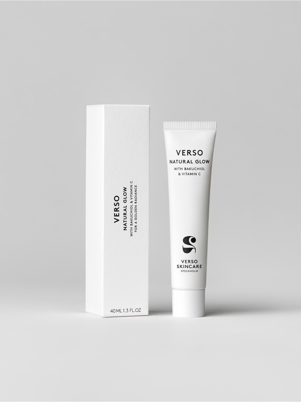 New Verso Natural Glow golden radiance Bakuchiol daytime moisturizer in box